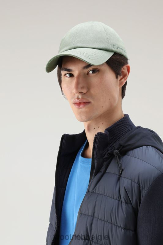 Baseballpet met logo van katoenmix Woolrich unisex 8TTN0150 haven groen accessoires