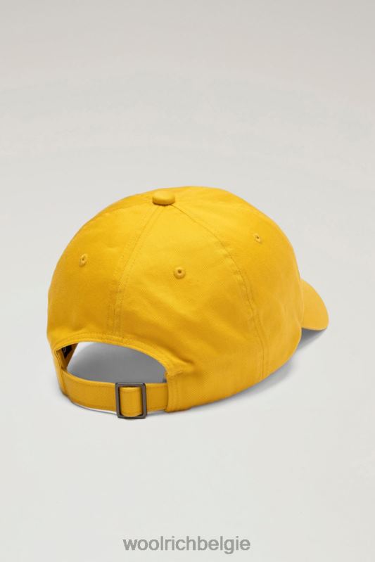 Baseballpet met logo van puur katoenen keperstof Woolrich Heren 8TTN0441 donker geel accessoires
