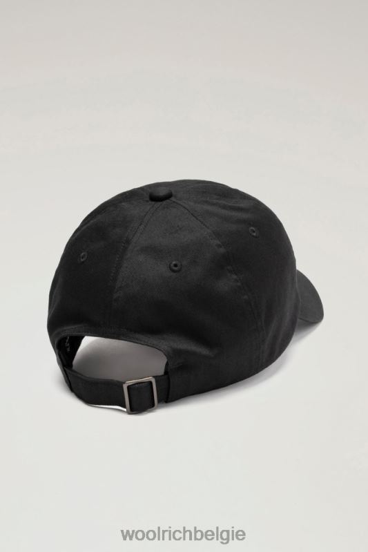 Baseballpet met logo van puur katoenen keperstof Woolrich Heren 8TTN0474 zwart accessoires