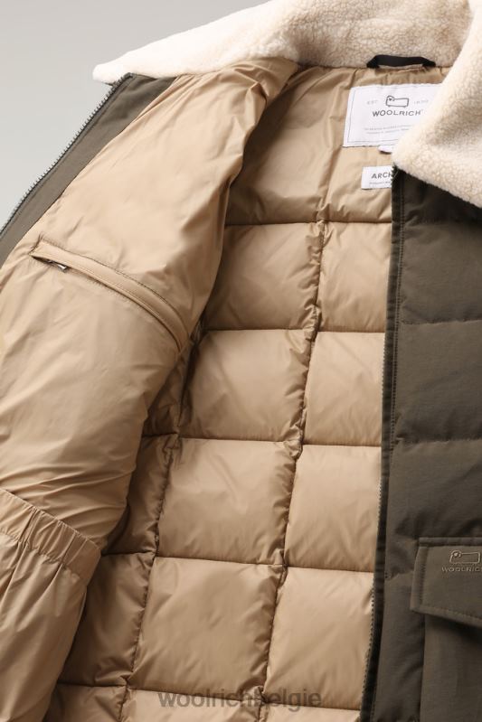 Blizzard Duster gewatteerd jack van Eco Ramar Woolrich Heren 8TTN0657 donkergroen kleding