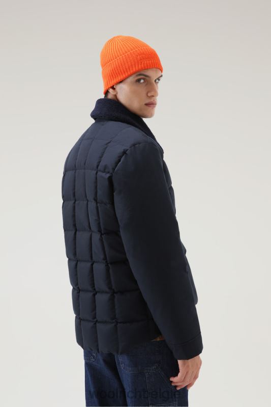 Blizzard Duster gewatteerd jack van Eco Ramar Woolrich Heren 8TTN0738 Melton blauw kleding