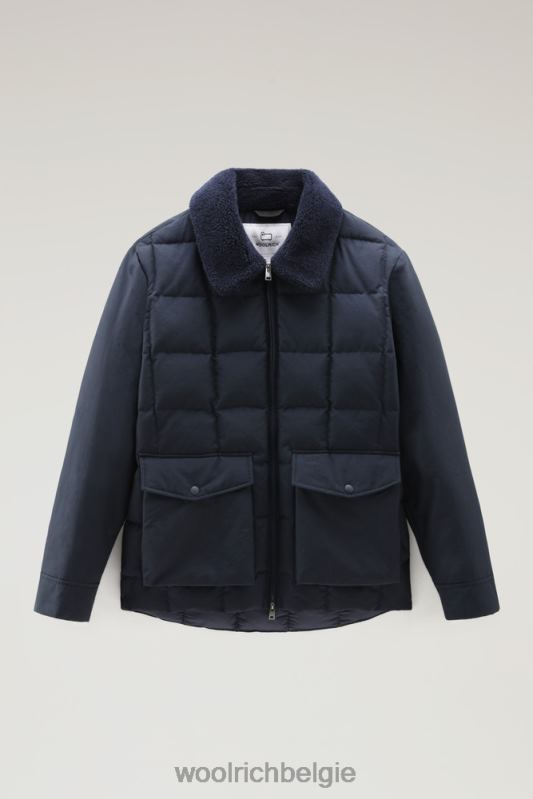 Blizzard Duster gewatteerd jack van Eco Ramar Woolrich Heren 8TTN0738 Melton blauw kleding