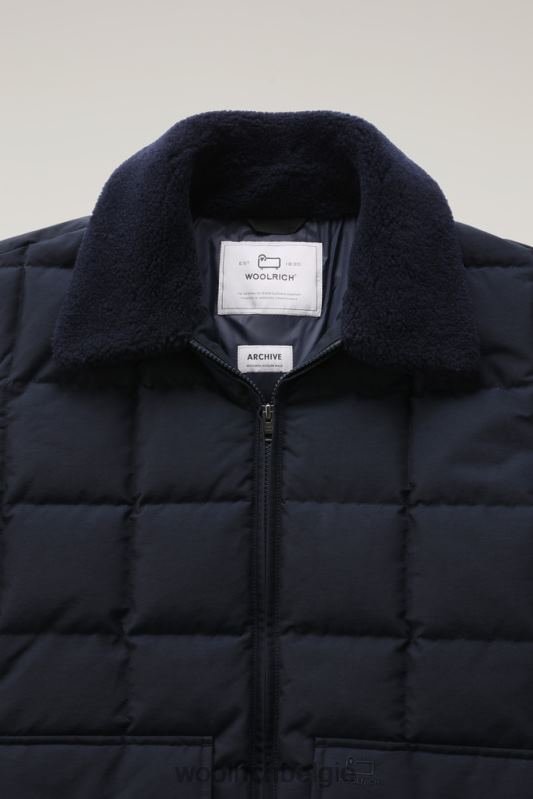 Blizzard Duster gewatteerd jack van Eco Ramar Woolrich Heren 8TTN0738 Melton blauw kleding