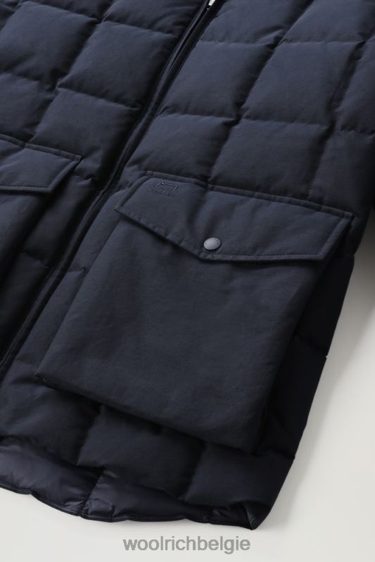 Blizzard Duster gewatteerd jack van Eco Ramar Woolrich Heren 8TTN0738 Melton blauw kleding