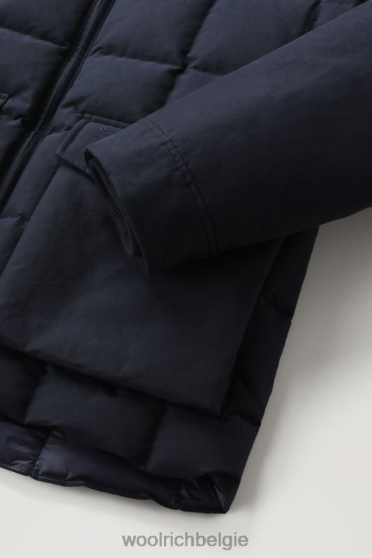 Blizzard Duster gewatteerd jack van Eco Ramar Woolrich Heren 8TTN0738 Melton blauw kleding