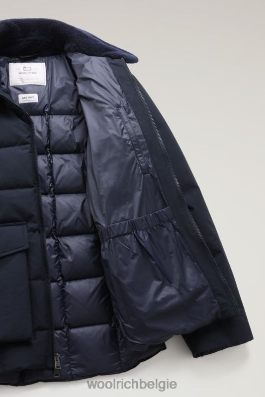 Blizzard Duster gewatteerd jack van Eco Ramar Woolrich Heren 8TTN0738 Melton blauw kleding