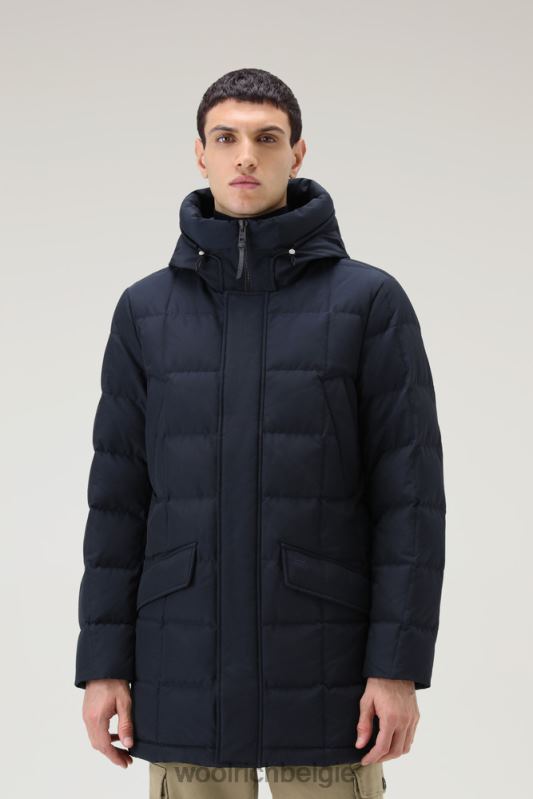 Blizzard gewatteerde parka van ramar-stof Woolrich Heren 8TTN0640 Melton blauw kleding
