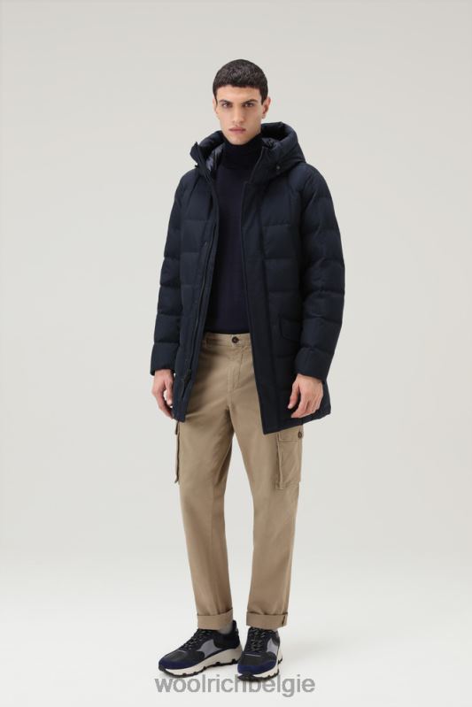 Blizzard gewatteerde parka van ramar-stof Woolrich Heren 8TTN0640 Melton blauw kleding