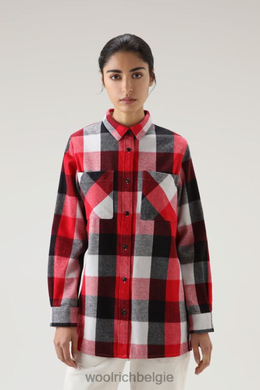 Boyfriend flanellen overhemd met buffelruit Woolrich vrouwen 8TTN0220 meerdere buffels kleding