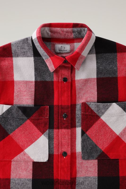 Boyfriend flanellen overhemd met buffelruit Woolrich vrouwen 8TTN0220 meerdere buffels kleding