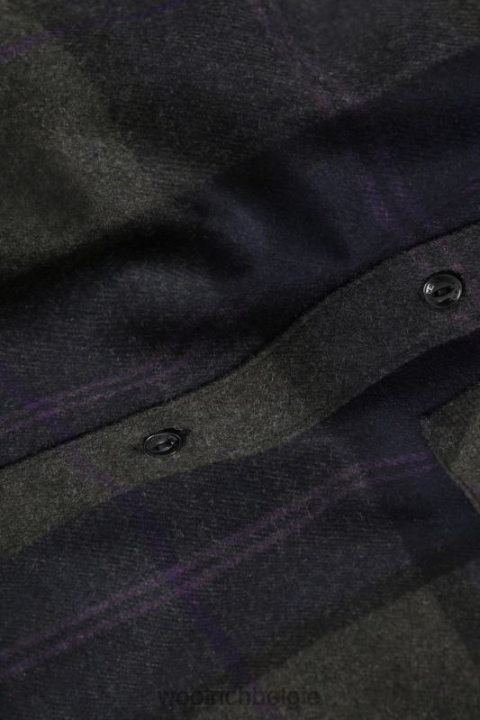 Boyfriend flanellen overhemd van wolmix gemaakt in de VS Woolrich vrouwen 8TTN0372 grijspaars geruit kleding