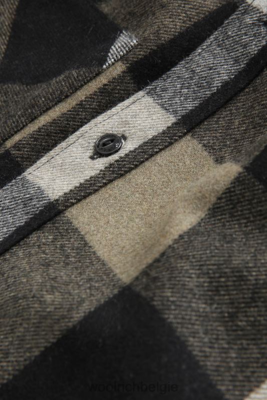 Boyfriend flanellen overhemd van wolmix gemaakt in de VS Woolrich vrouwen 8TTN0373 goud zwarte buffel kleding