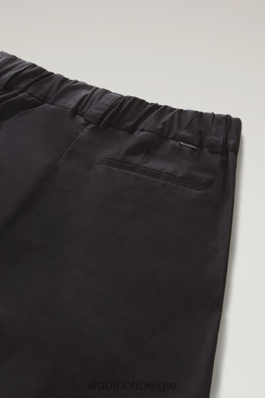 Broek met rechte pijpen van puur katoenpopeline Woolrich vrouwen 8TTN054 zwart kleding