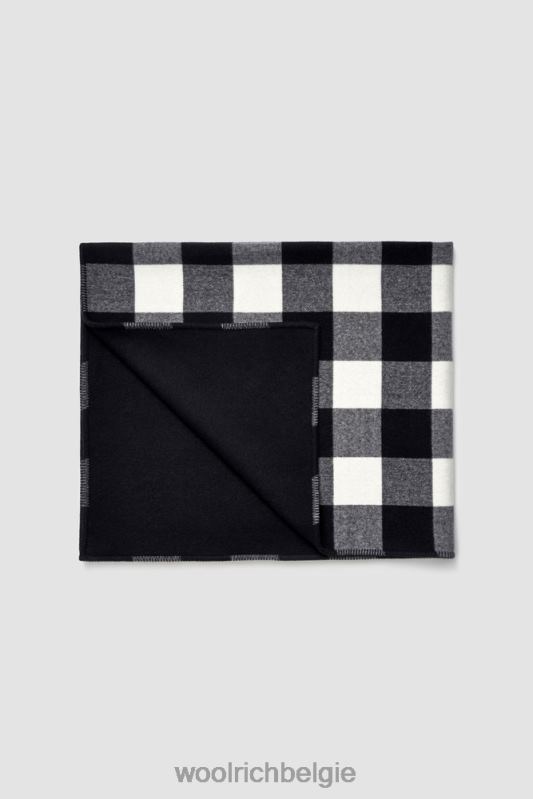 Buffalo geruite deken van zuivere wol gemaakt in Italië Woolrich unisex 8TTN0347 witte buffel accessoires