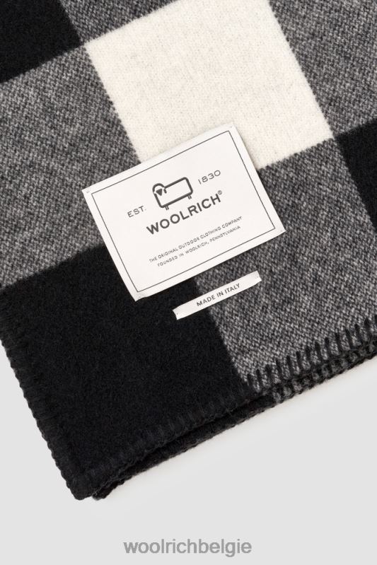 Buffalo geruite deken van zuivere wol gemaakt in Italië Woolrich unisex 8TTN0347 witte buffel accessoires