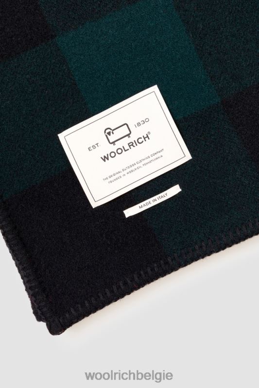 Buffalo geruite deken van zuivere wol gemaakt in Italië Woolrich unisex 8TTN0349 buffel staan accessoires