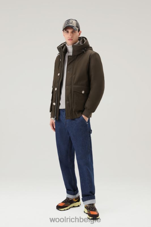 Byrd donsjack met korte capuchon Woolrich Heren 8TTN0669 donkergroen kleding