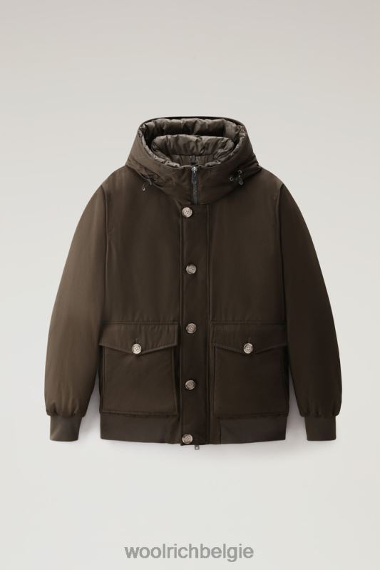 Byrd donsjack met korte capuchon Woolrich Heren 8TTN0669 donkergroen kleding