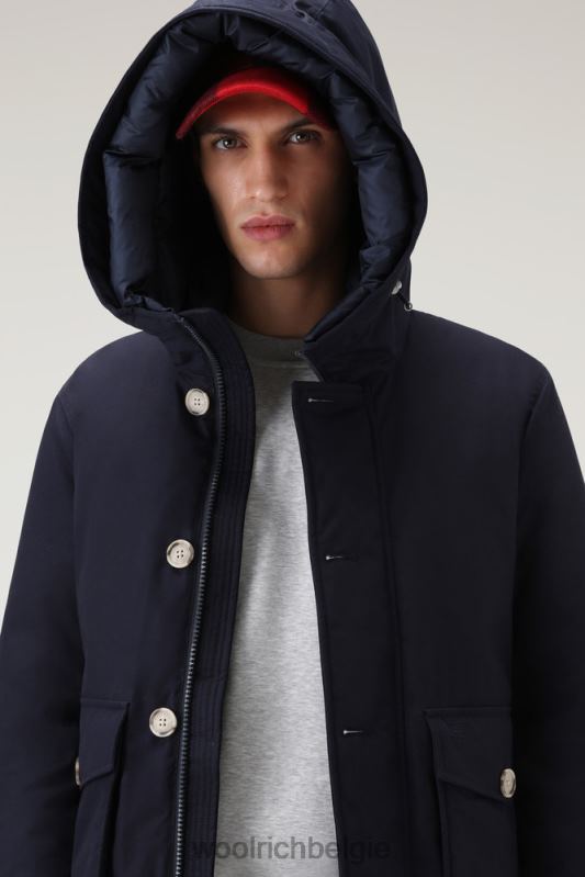 Byrd donsjack met korte capuchon Woolrich Heren 8TTN0780 Melton blauw kleding