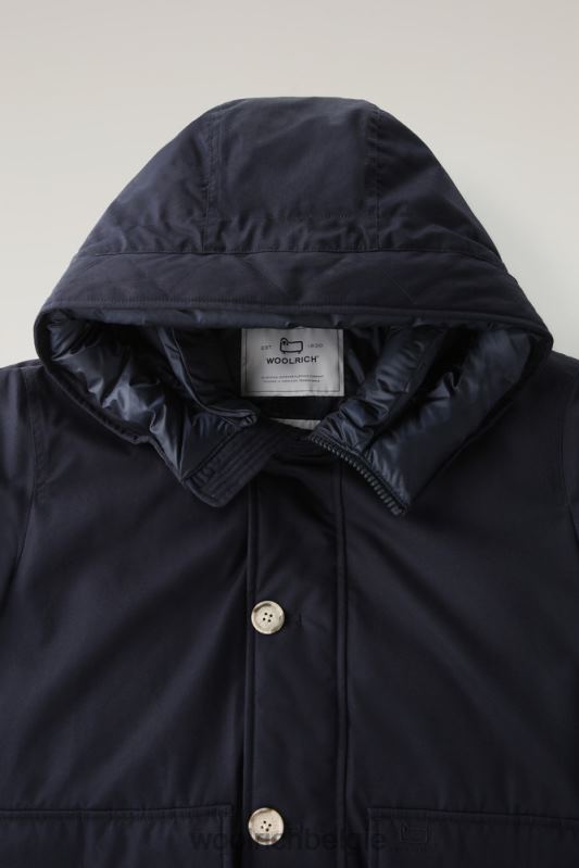 Byrd donsjack met korte capuchon Woolrich Heren 8TTN0780 Melton blauw kleding