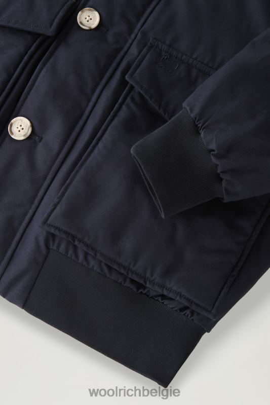 Byrd donsjack met korte capuchon Woolrich Heren 8TTN0780 Melton blauw kleding