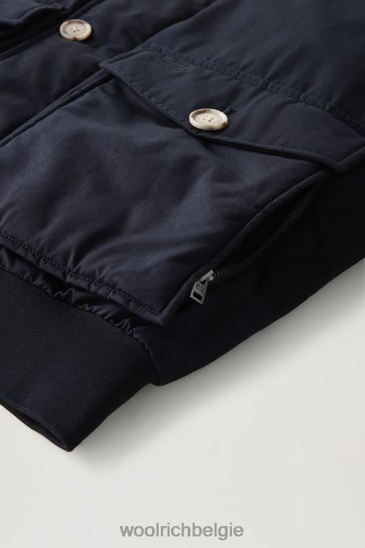 Byrd donsjack met korte capuchon Woolrich Heren 8TTN0780 Melton blauw kleding