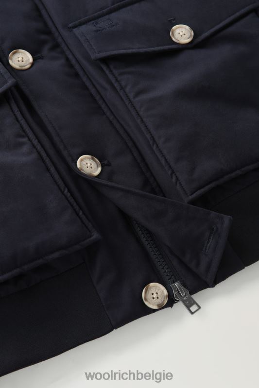 Byrd donsjack met korte capuchon Woolrich Heren 8TTN0780 Melton blauw kleding