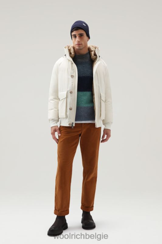 Byrd donsjack met korte capuchon Woolrich Heren 8TTN0781 melkachtige crème kleding