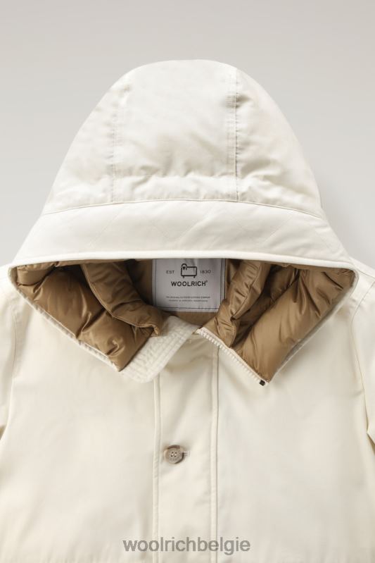 Byrd donsjack met korte capuchon Woolrich Heren 8TTN0781 melkachtige crème kleding
