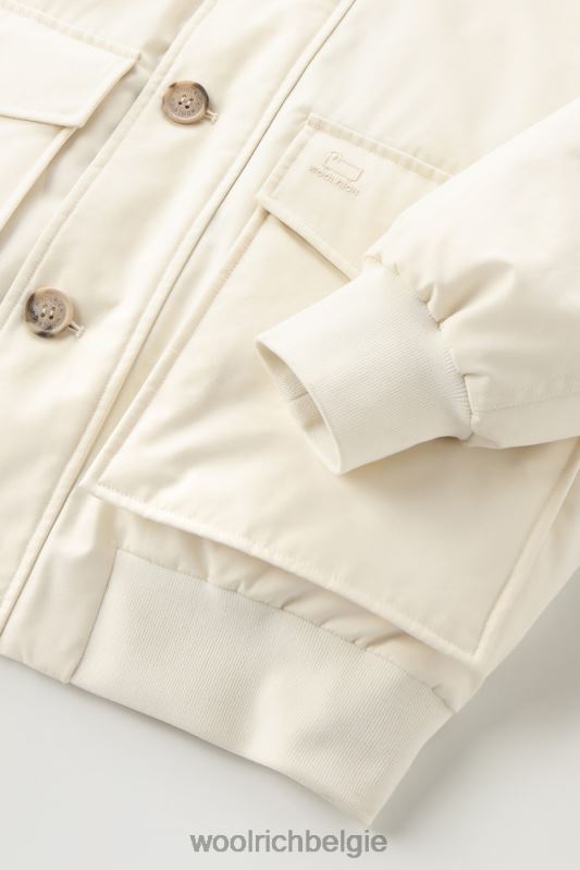 Byrd donsjack met korte capuchon Woolrich Heren 8TTN0781 melkachtige crème kleding