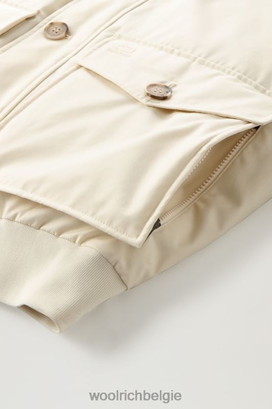 Byrd donsjack met korte capuchon Woolrich Heren 8TTN0781 melkachtige crème kleding