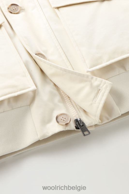 Byrd donsjack met korte capuchon Woolrich Heren 8TTN0781 melkachtige crème kleding