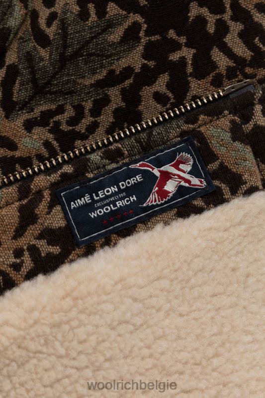 Camo-overshirt van wolmix met sherpavoering - Aime Leon Dore Woolrich Heren 8TTN0772 bruine camouflage kleding