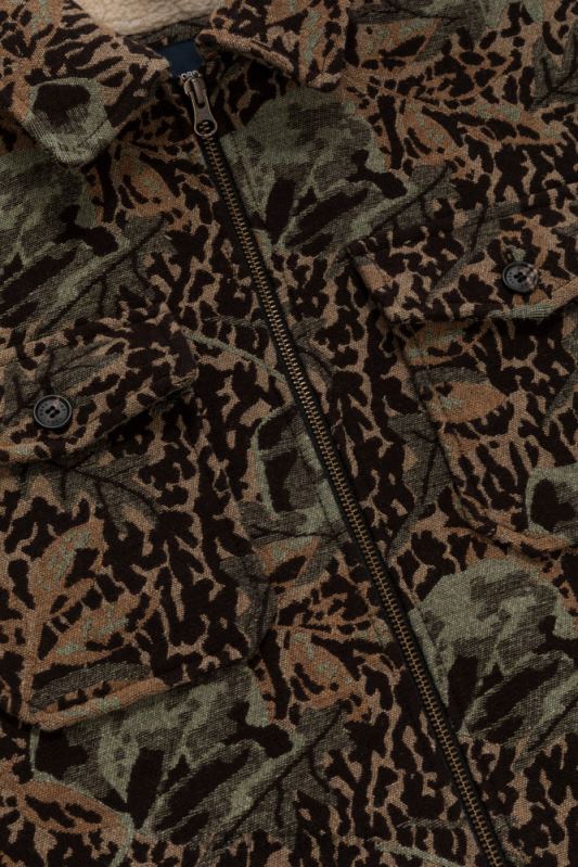 Camo-overshirt van wolmix met sherpavoering - Aime Leon Dore Woolrich Heren 8TTN0772 bruine camouflage kleding