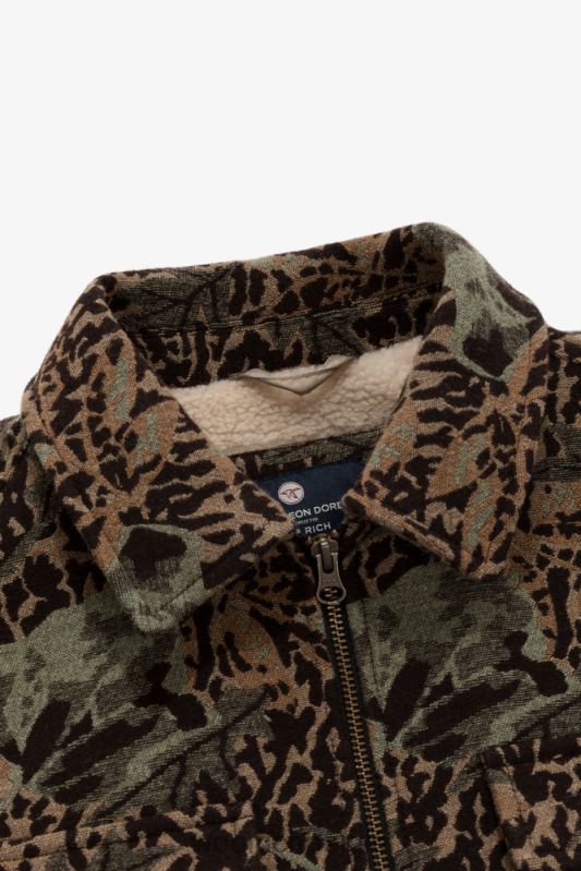 Camo-overshirt van wolmix met sherpavoering - Aime Leon Dore Woolrich Heren 8TTN0772 bruine camouflage kleding