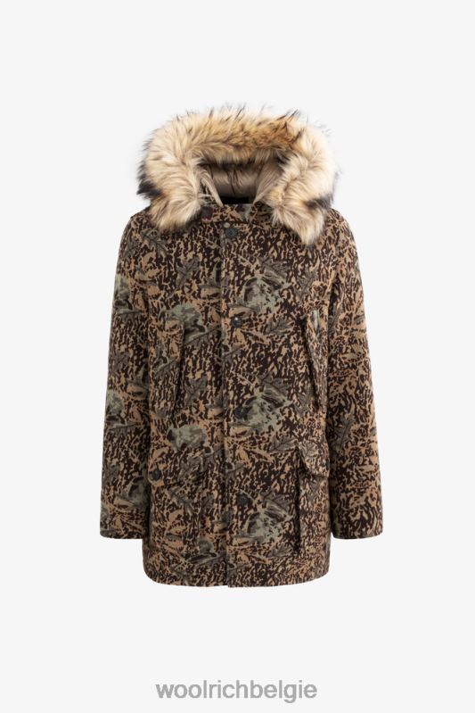 Camoparka met afneembaar nepbont Aime Leon Dore Woolrich Heren 8TTN0771 bruine camouflage kleding