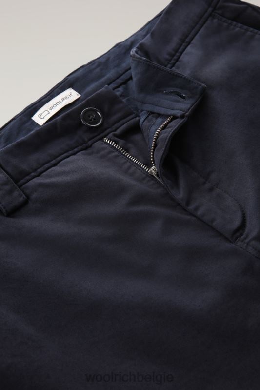 Cargobroek van kledinggeverfd stretchkatoen Woolrich Heren 8TTN0719 Melton blauw kleding