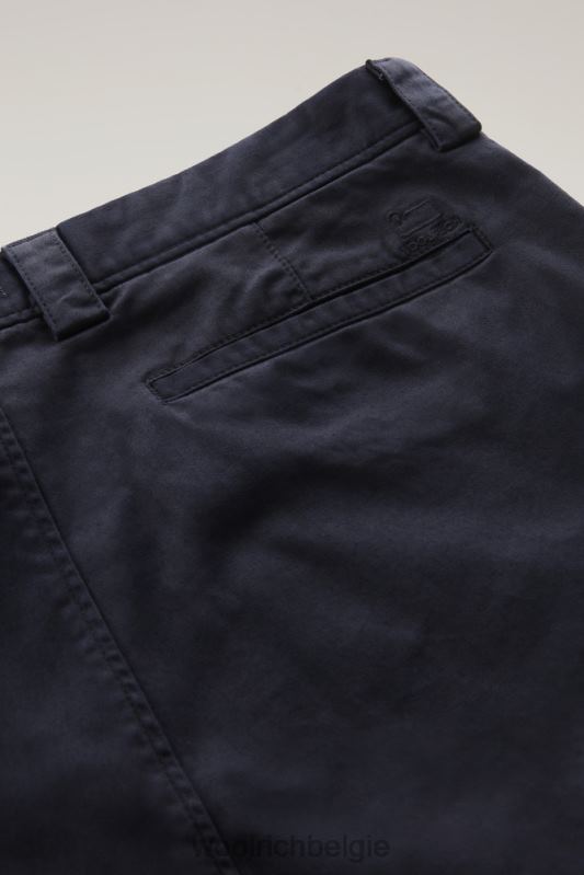 Cargobroek van kledinggeverfd stretchkatoen Woolrich Heren 8TTN0719 Melton blauw kleding