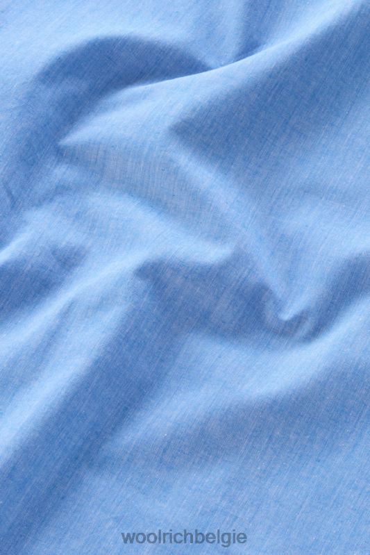 Chambray-jurk met biesjes van puur katoen Woolrich vrouwen 8TTN0160 bleek indigo kleding