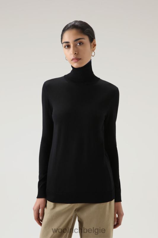 Coltrui van merino scheerwol Woolrich vrouwen 8TTN0219 zwart kleding