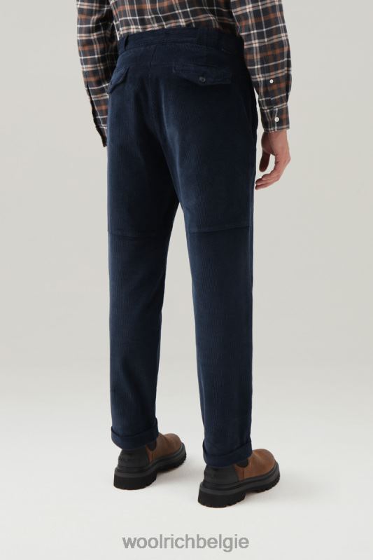 Een kledinggeverfde broek van corduroy Woolrich Heren 8TTN0685 Melton blauw kleding