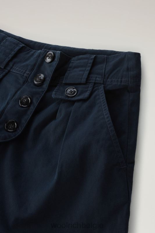 Een kledinggeverfde short van stretchkatoenen twill Woolrich vrouwen 8TTN0169 Melton blauw kleding