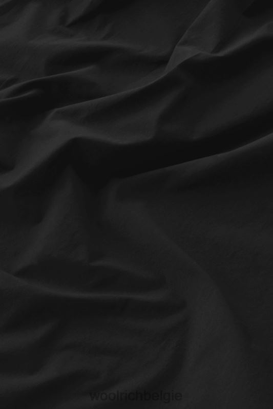Een korte jurk van popeline van puur katoen met geplooide details Woolrich vrouwen 8TTN0110 zwart kleding