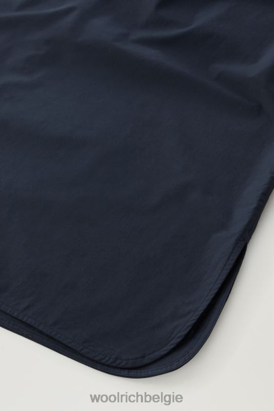 Een korte jurk van popeline van puur katoen met geplooide details Woolrich vrouwen 8TTN033 Melton blauw kleding