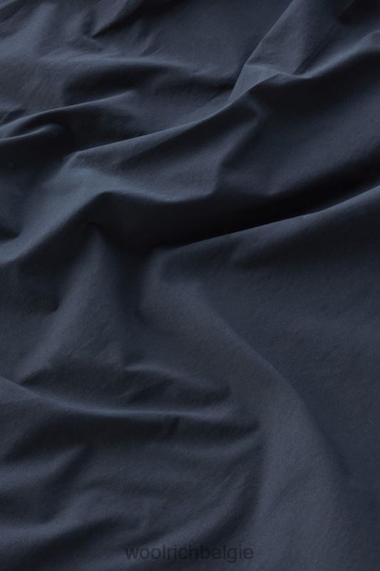 Een korte jurk van popeline van puur katoen met geplooide details Woolrich vrouwen 8TTN033 Melton blauw kleding