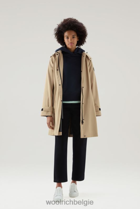Fayette lichte trenchcoat met afneembare capuchon Woolrich vrouwen 8TTN0116 veer beige kleding