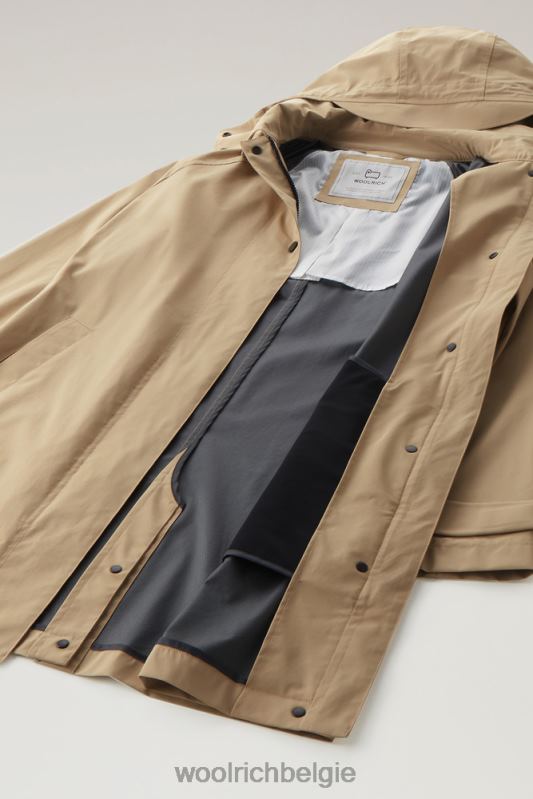 Fayette lichte trenchcoat met afneembare capuchon Woolrich vrouwen 8TTN0116 veer beige kleding