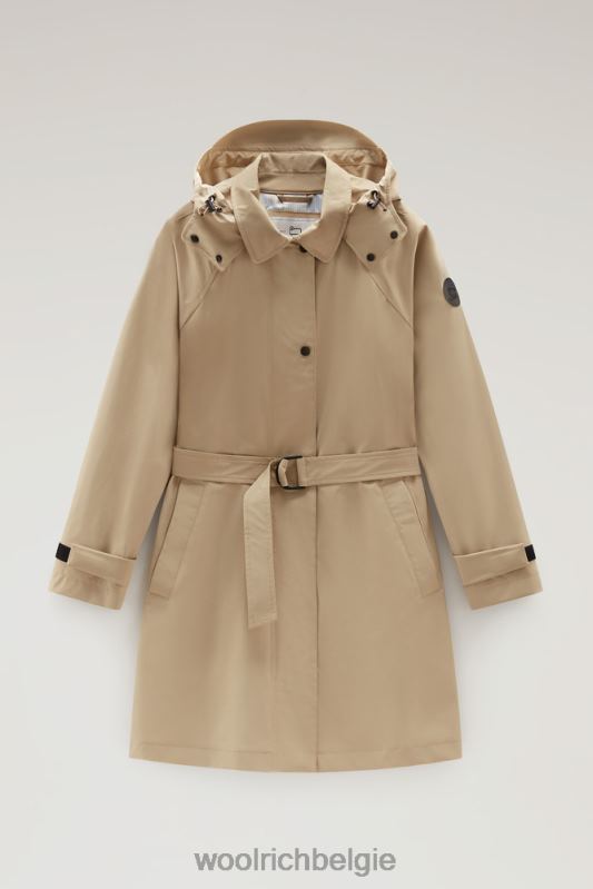 Fayette lichte trenchcoat met afneembare capuchon Woolrich vrouwen 8TTN0116 veer beige kleding