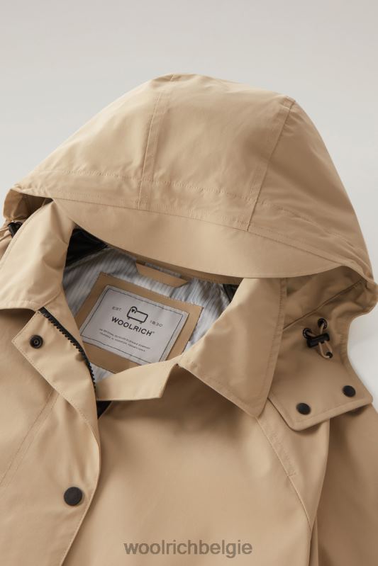 Fayette lichte trenchcoat met afneembare capuchon Woolrich vrouwen 8TTN0116 veer beige kleding