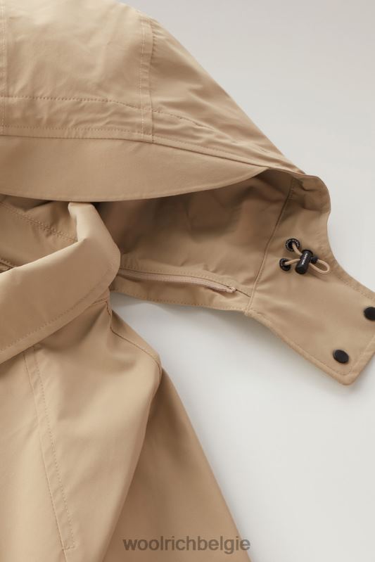 Fayette lichte trenchcoat met afneembare capuchon Woolrich vrouwen 8TTN0116 veer beige kleding